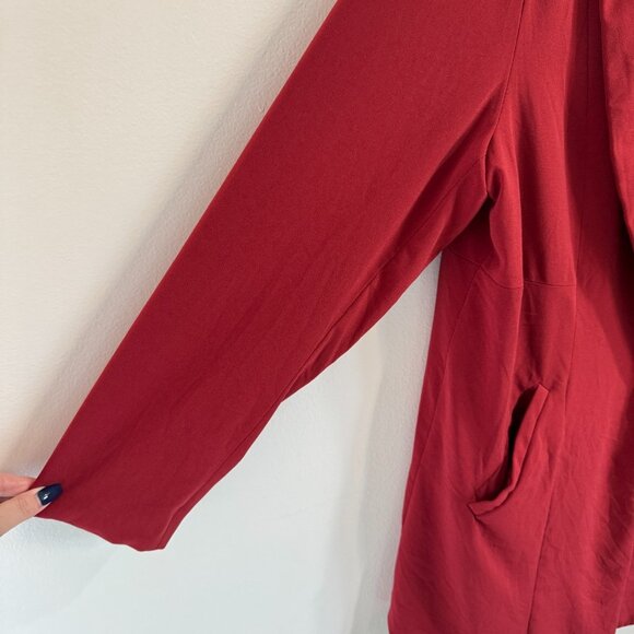Torrid Blazer Jacket 2 / 2X Red Long Single Button Pockets Holiday Christmas - Picture 5 of 10